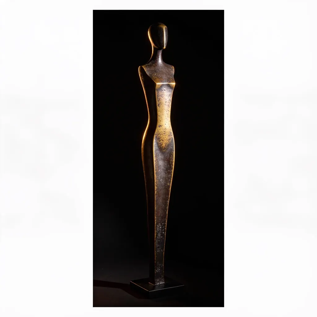 Bronze figure, rim light